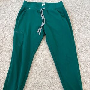 Figs High Waisted Jogger Scrub Pants Hunter Green